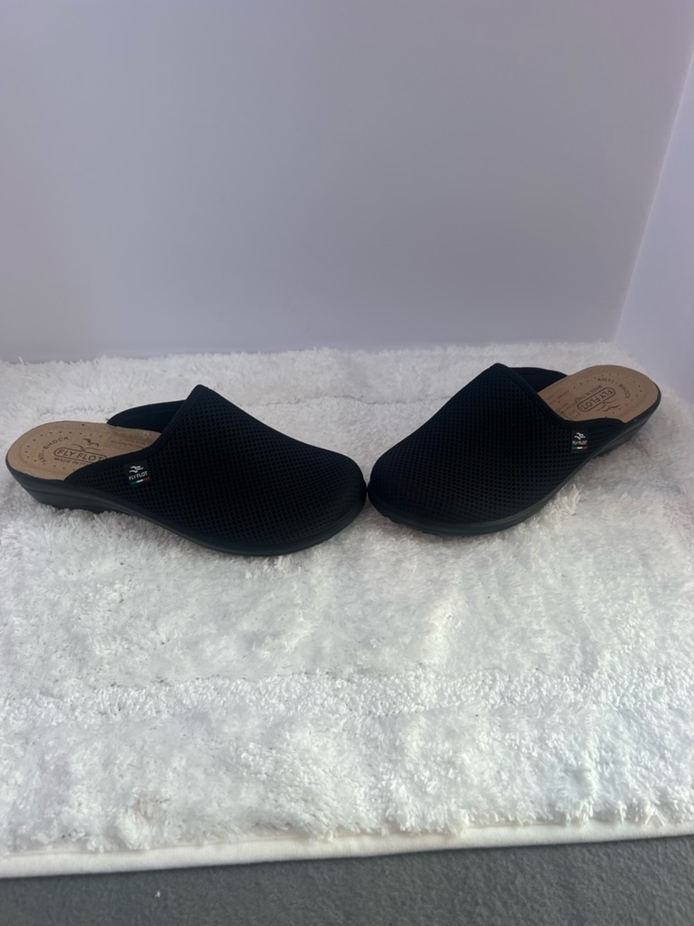 Women's Black Slip-On Clog Mules with Cushioned Insole